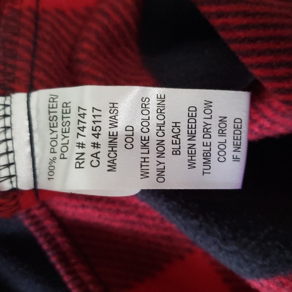 Natural Reflections Long Sleeve Fleece Button Up Shirt Women 2X Red Black Plaid - Picture 7 of 8